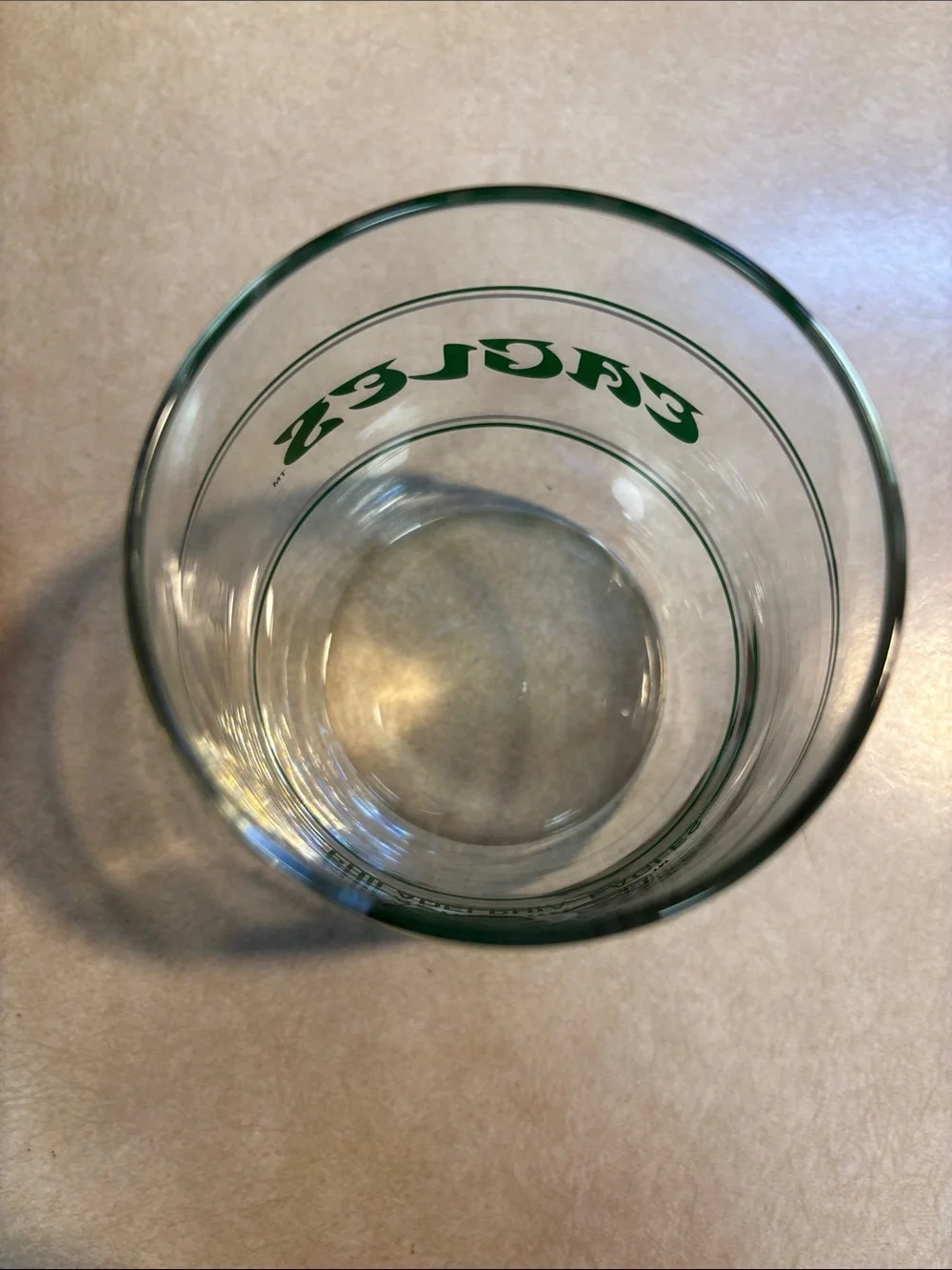 NFL Philadelphia Eagles Clear Stemless Glass with Green Team Helmet